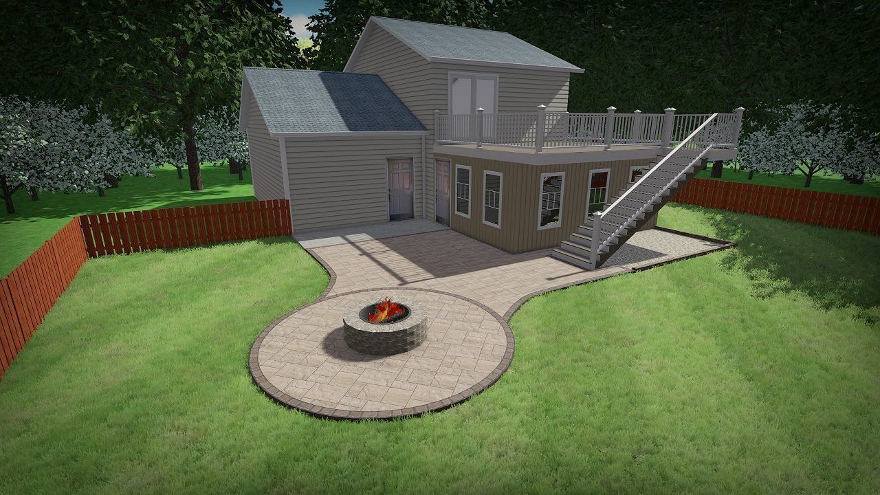Outdoor fire pit installation