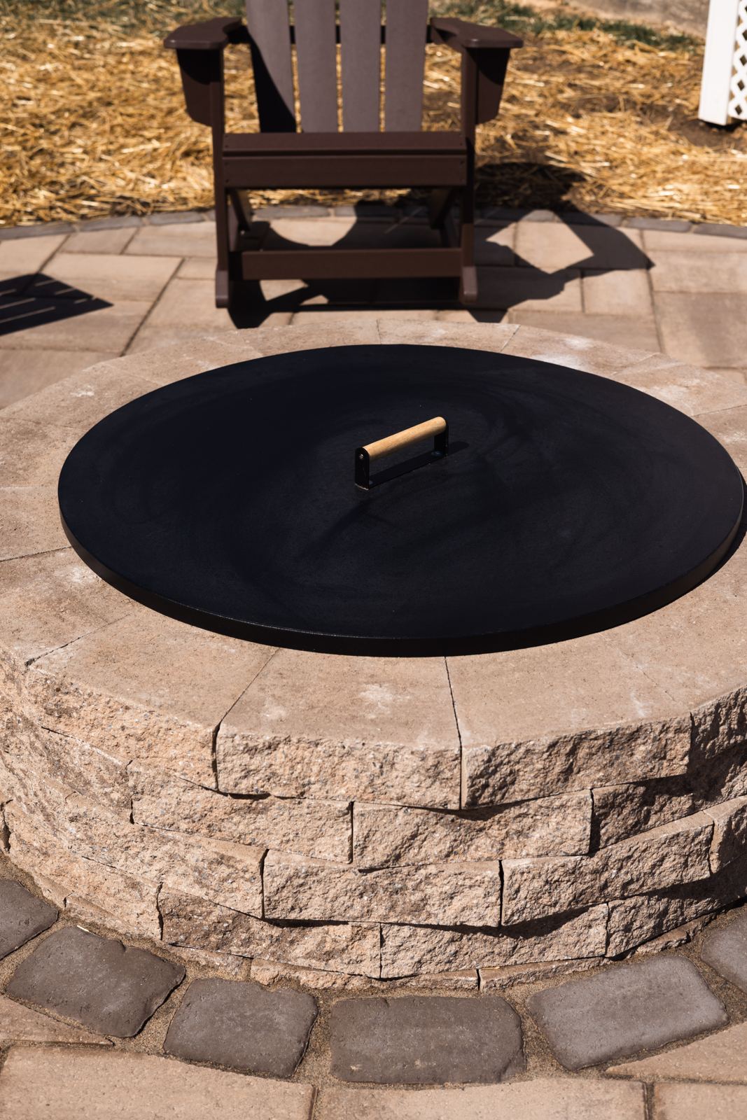 Custom outdoor fire pit installation in Maryland