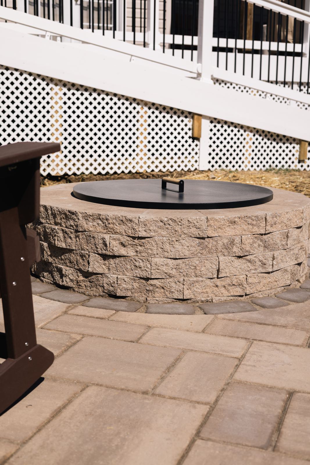 Custom outdoor fire pit installation in Maryland