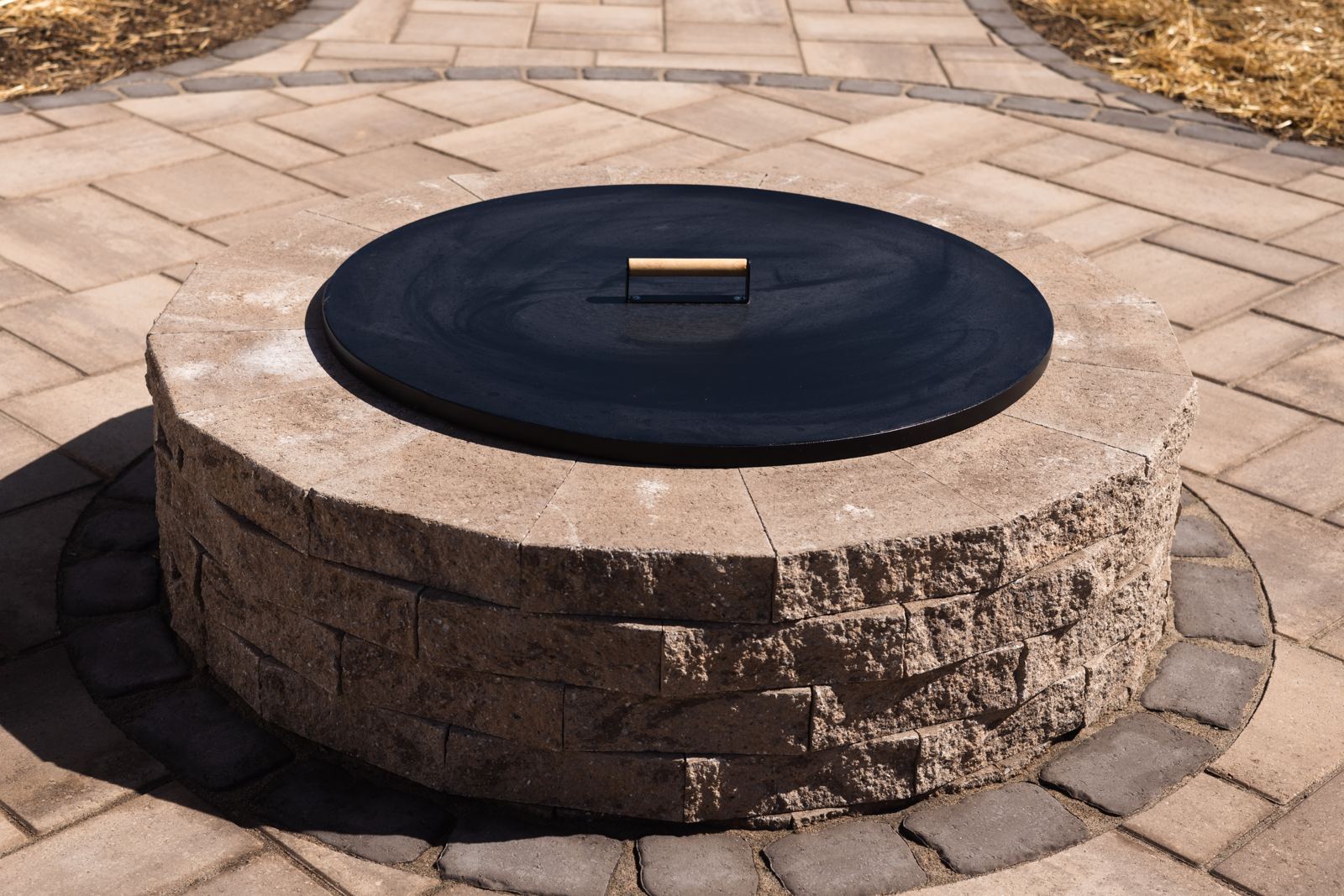 Custom outdoor fire pit installation in Maryland