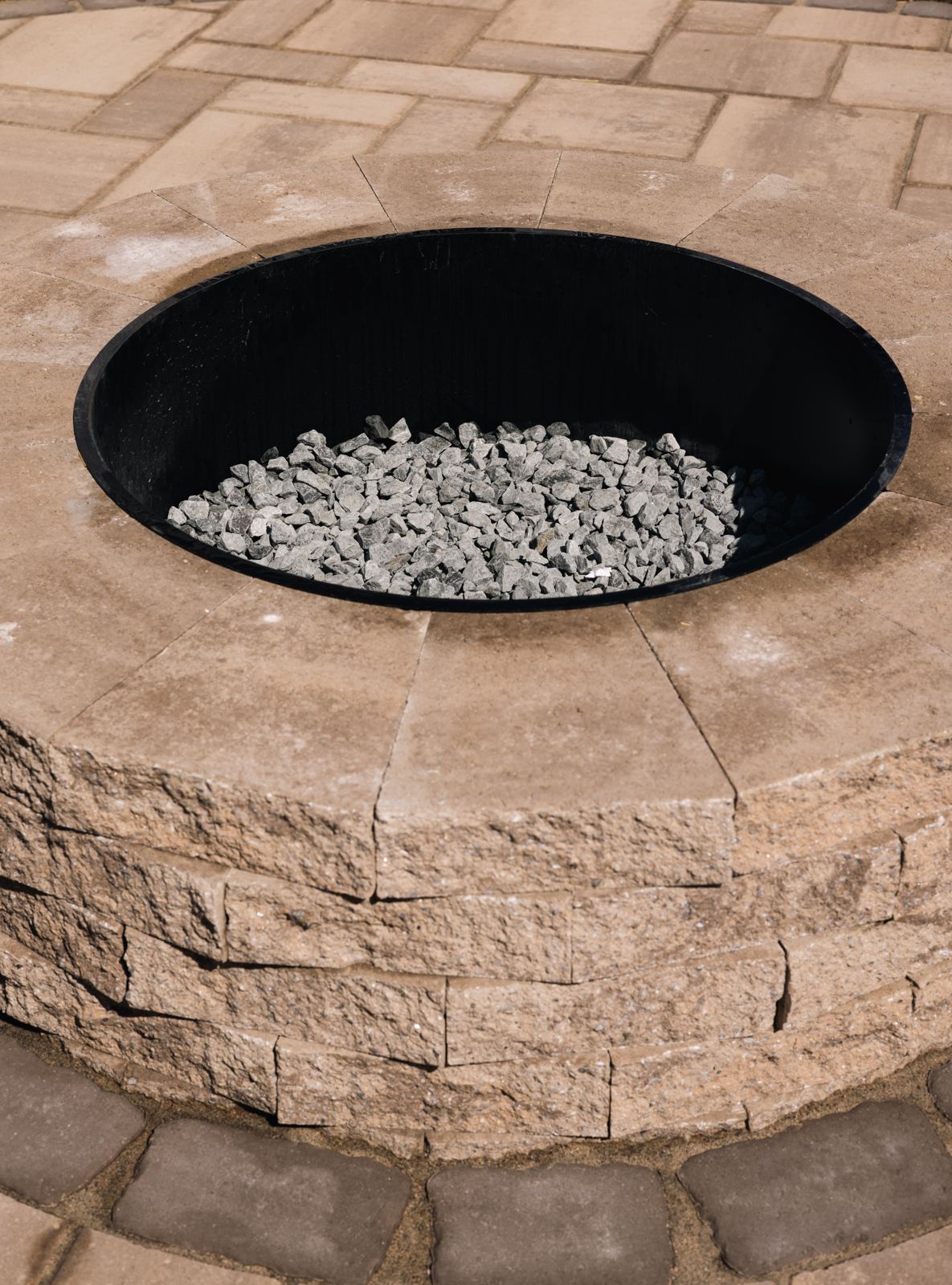 Custom outdoor fire pit installation in Maryland