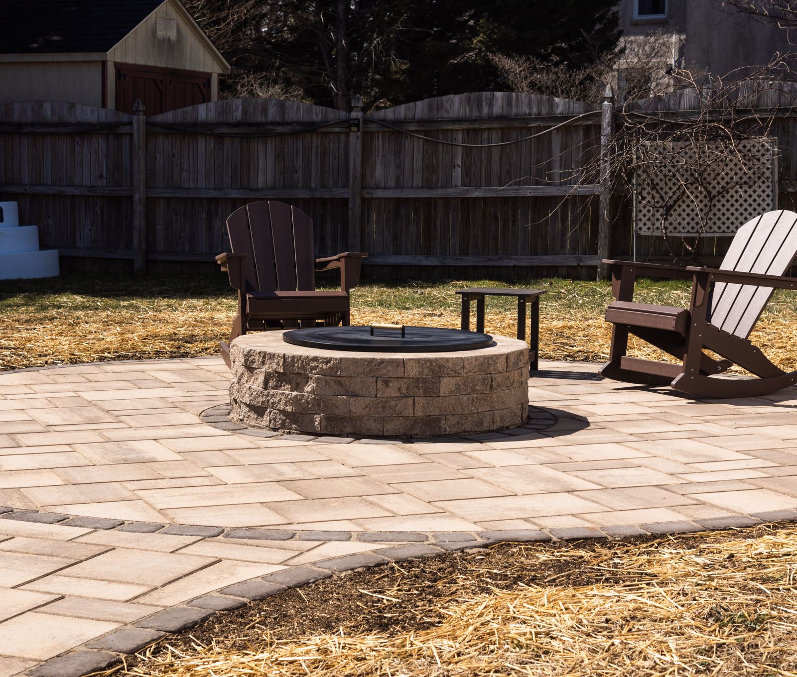 Custom outdoor fire pit installation in Maryland