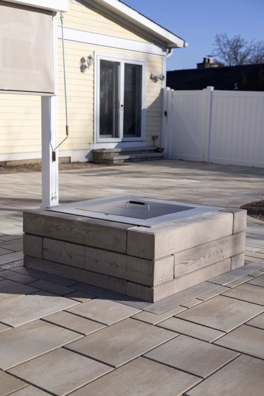 Custom outdoor fire pit installation in Maryland