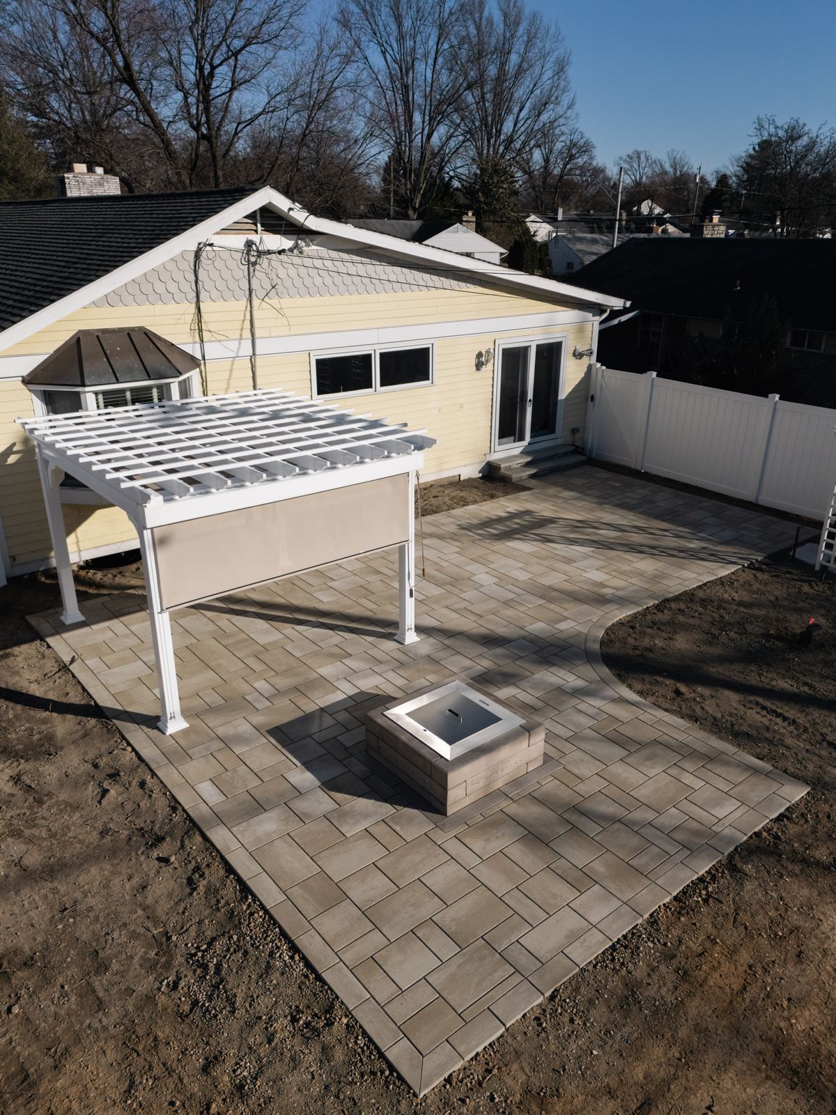 Custom outdoor fire pit installation in Maryland