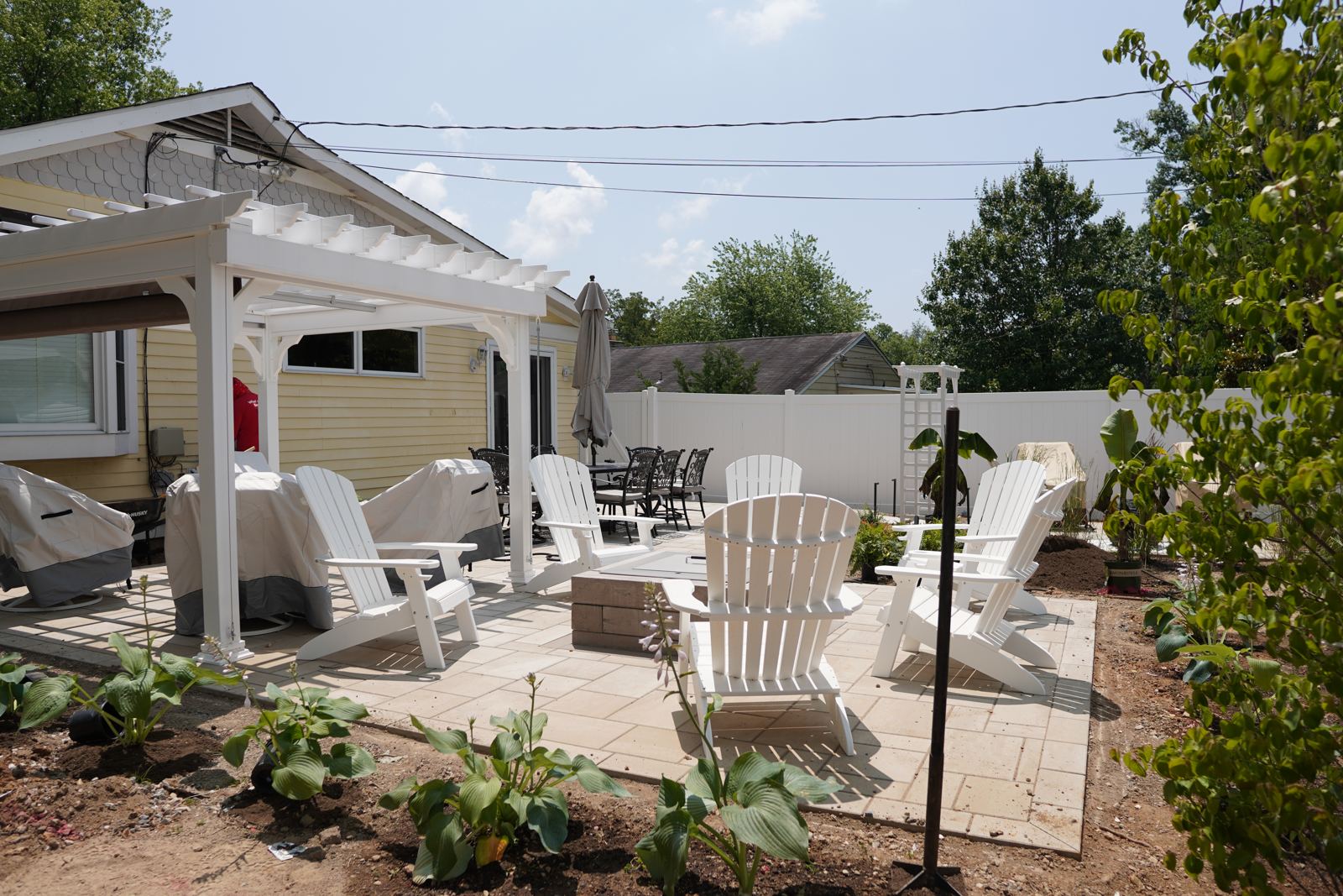 Custom outdoor fire pit installation in Maryland