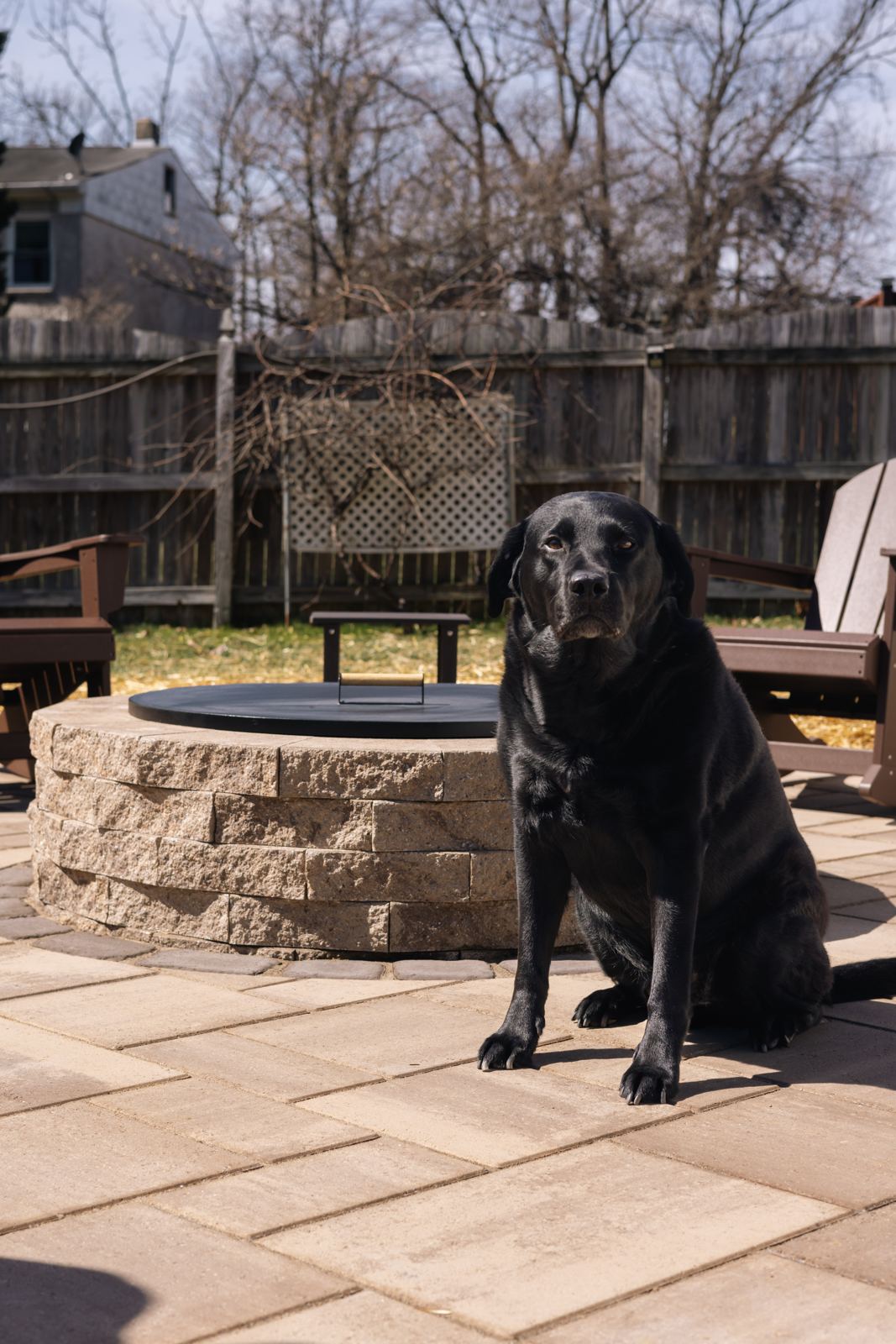 Custom outdoor fire pit installation in Maryland