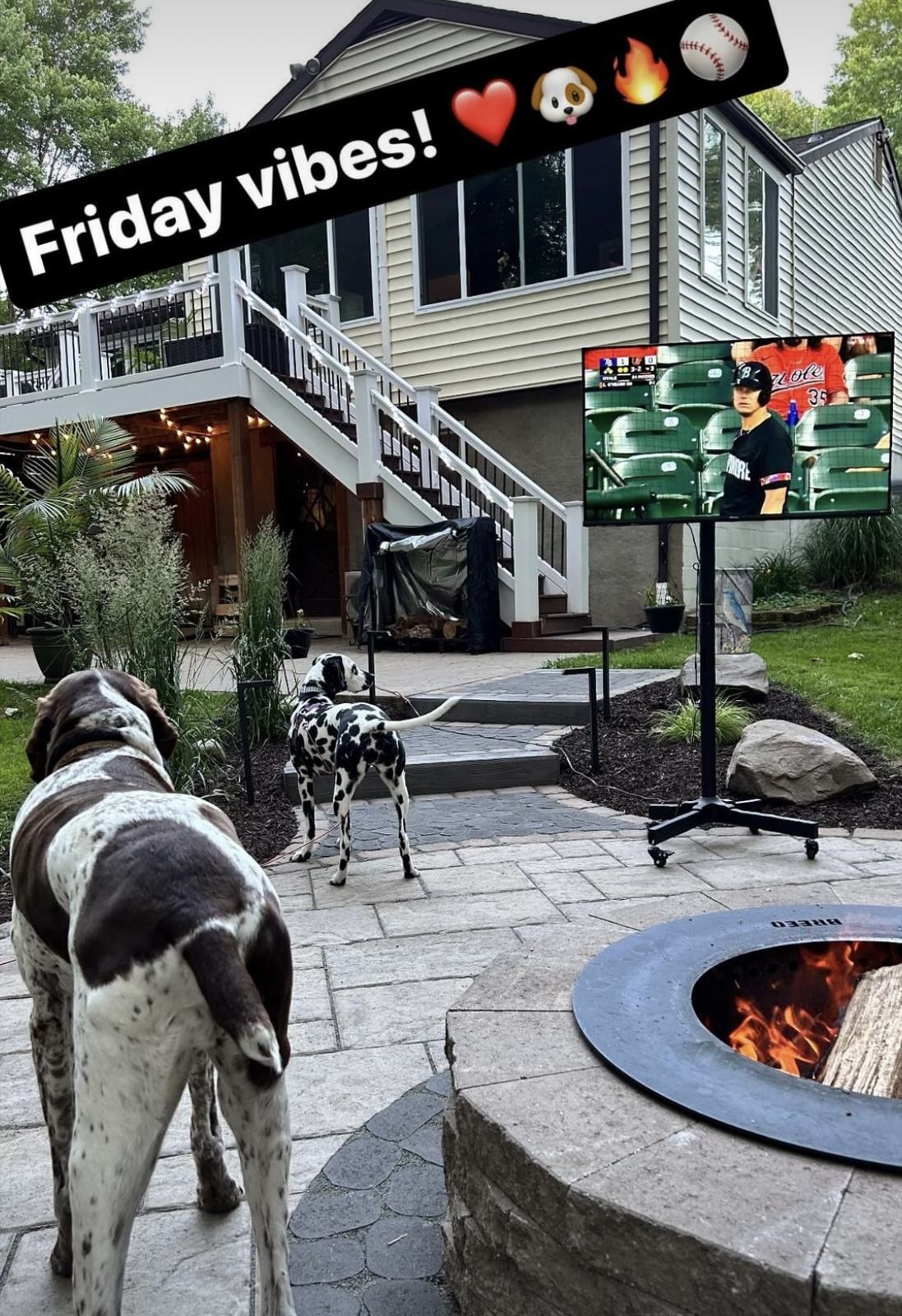 Custom outdoor fire pit installation in Maryland
