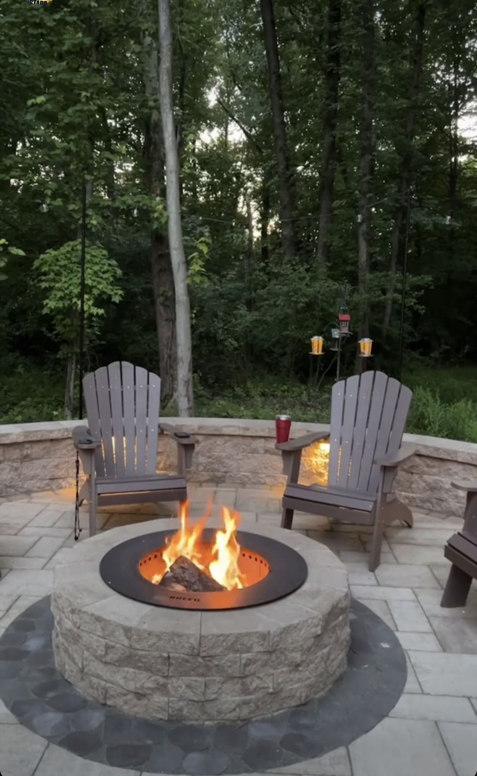 Custom outdoor fire pit installation in Maryland