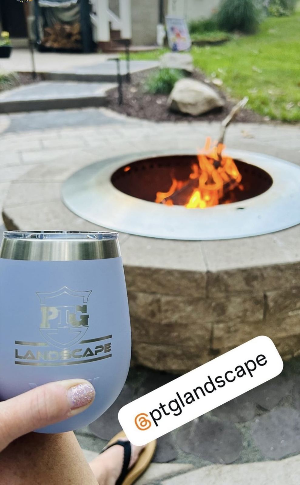 Custom outdoor fire pit installation in Maryland