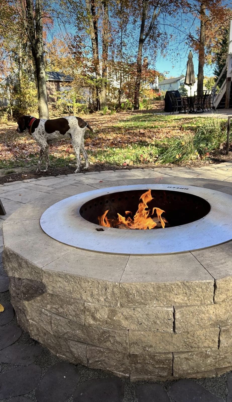 Custom outdoor fire pit installation in Maryland