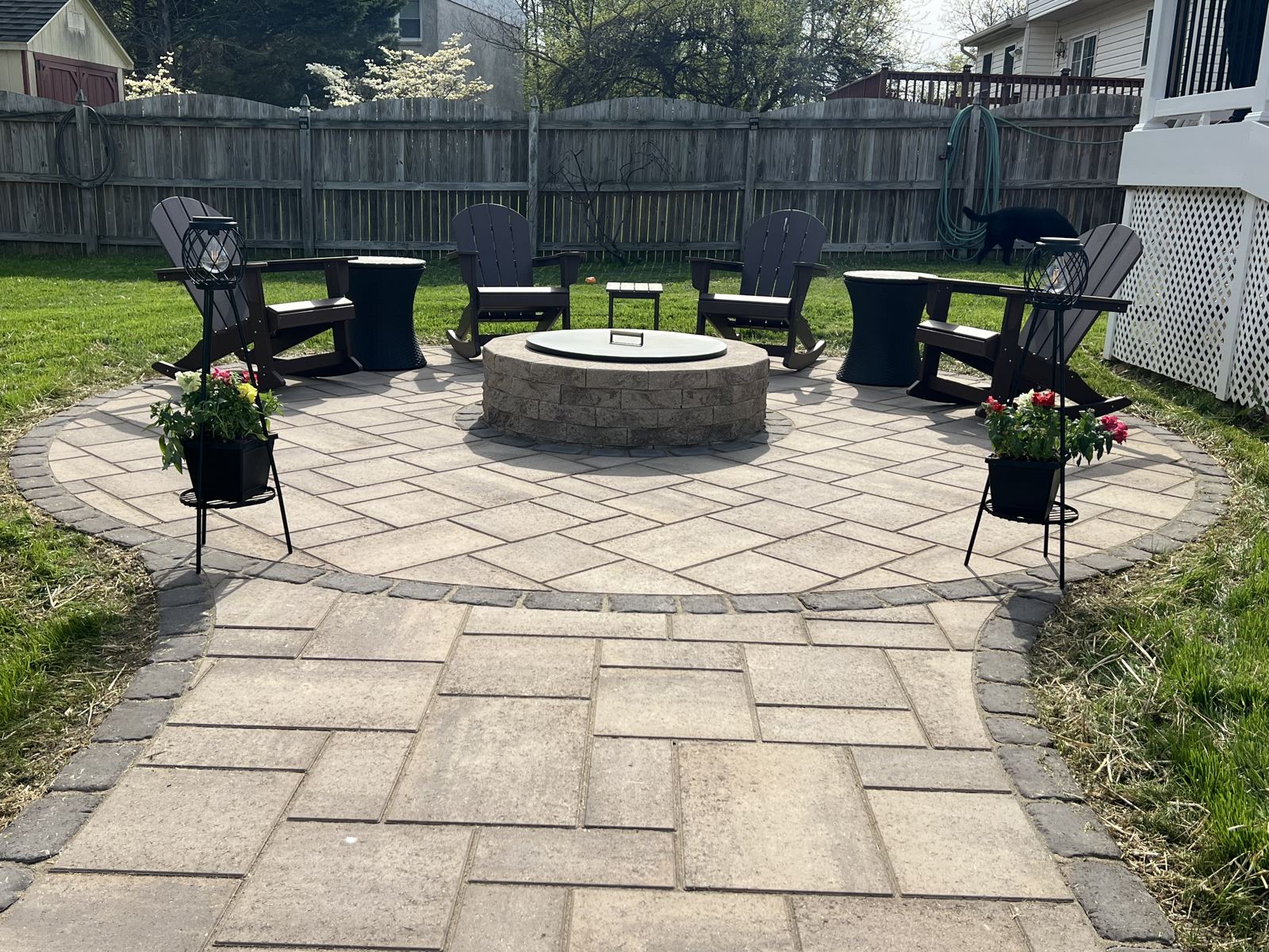 Custom outdoor fire pit installation in Maryland