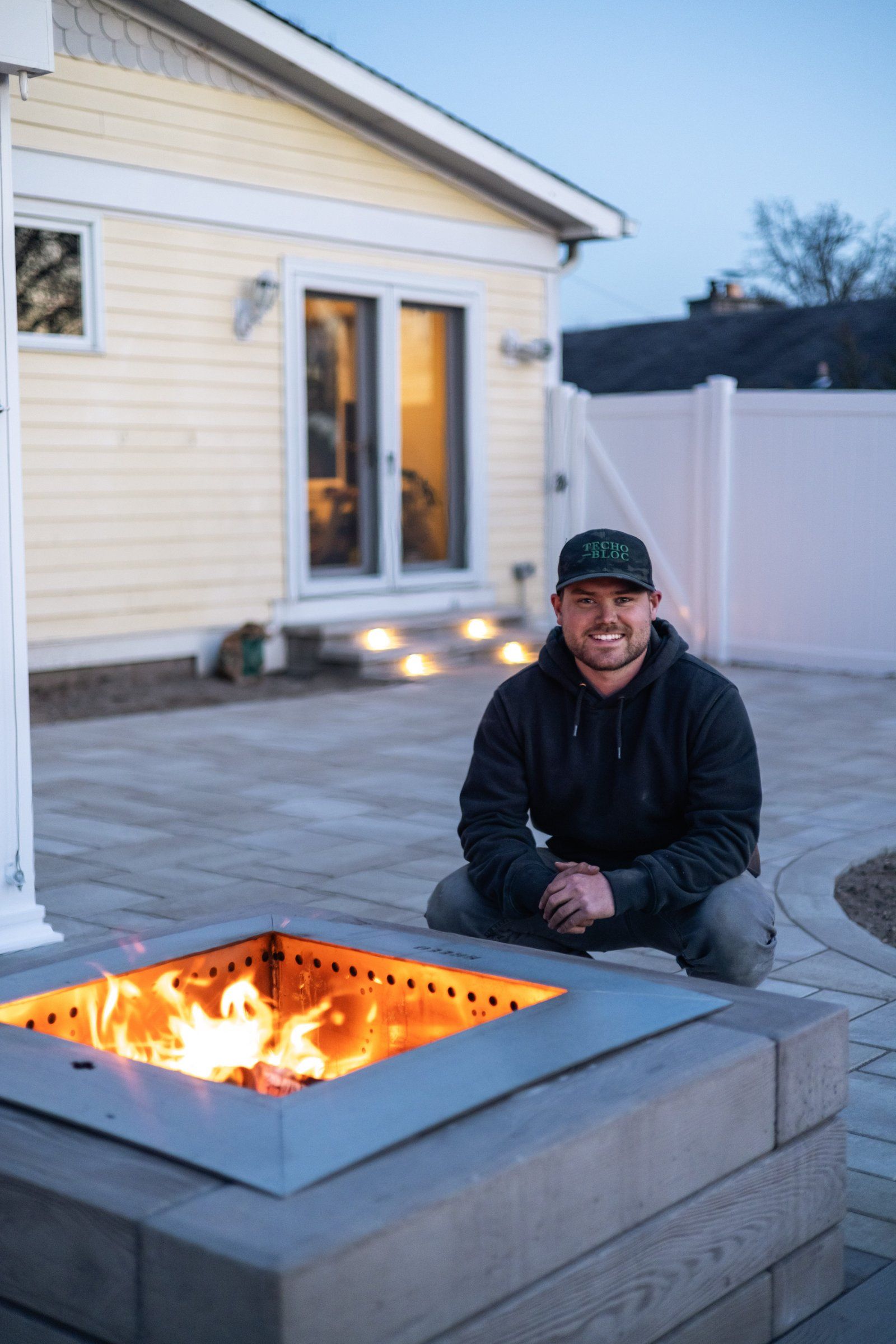 Garrett Marders of PTG Landscape & Hardscape of Harford on a project site