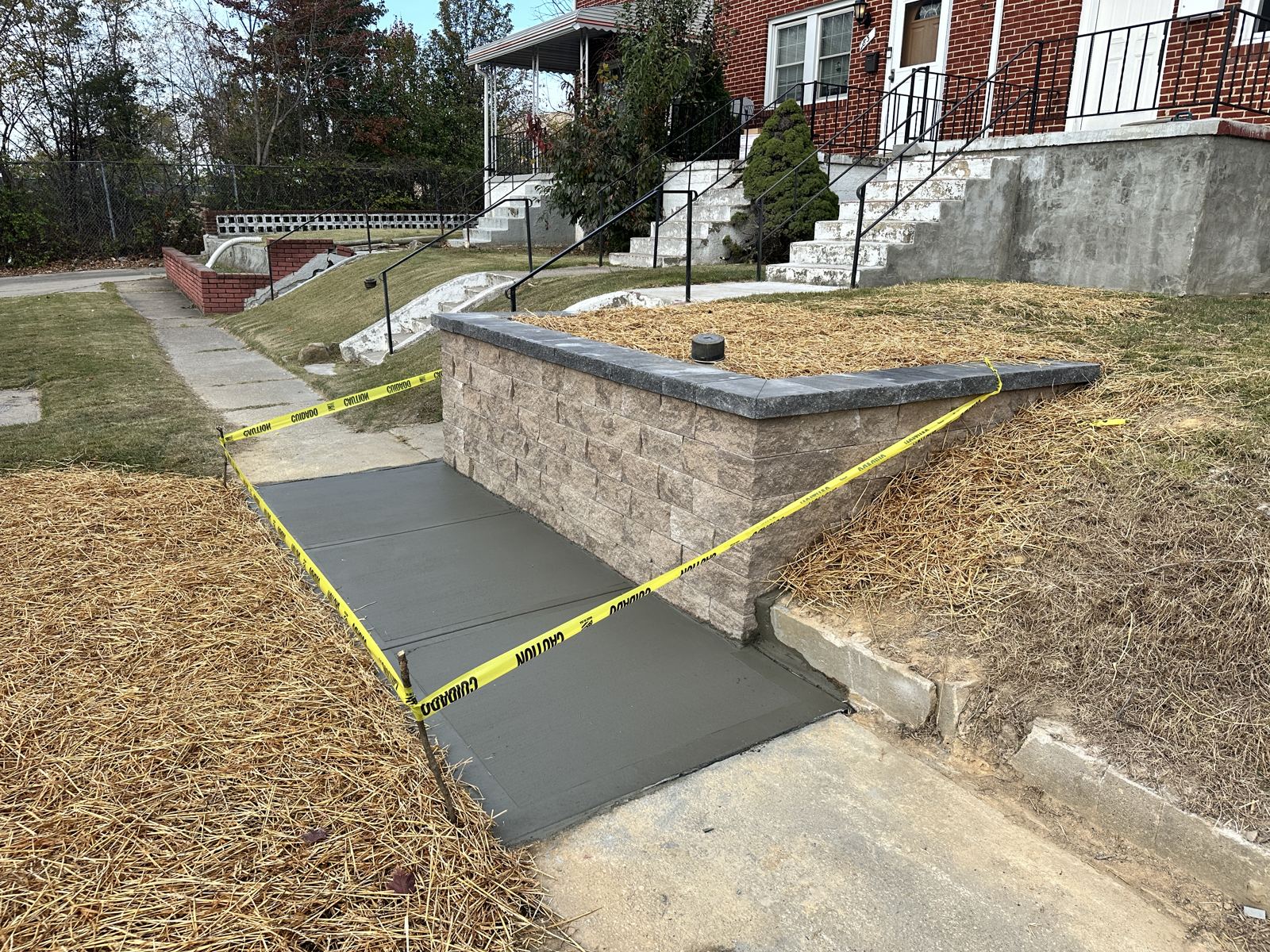 Retaining wall built by PTG Landscape in Maryland
