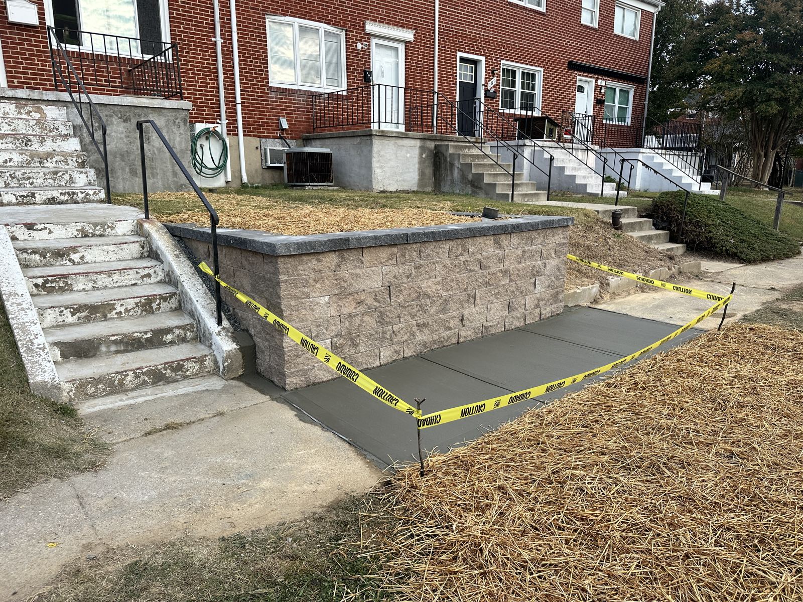 Retaining wall built by PTG Landscape in Maryland