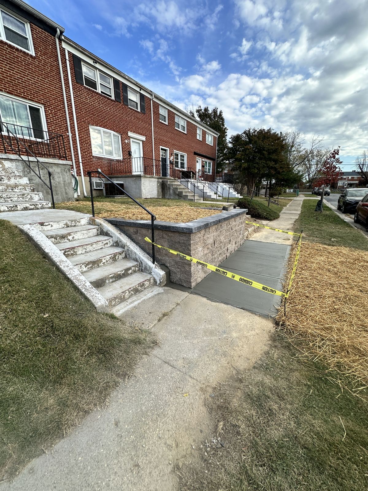 Retaining wall built by PTG Landscape in Maryland