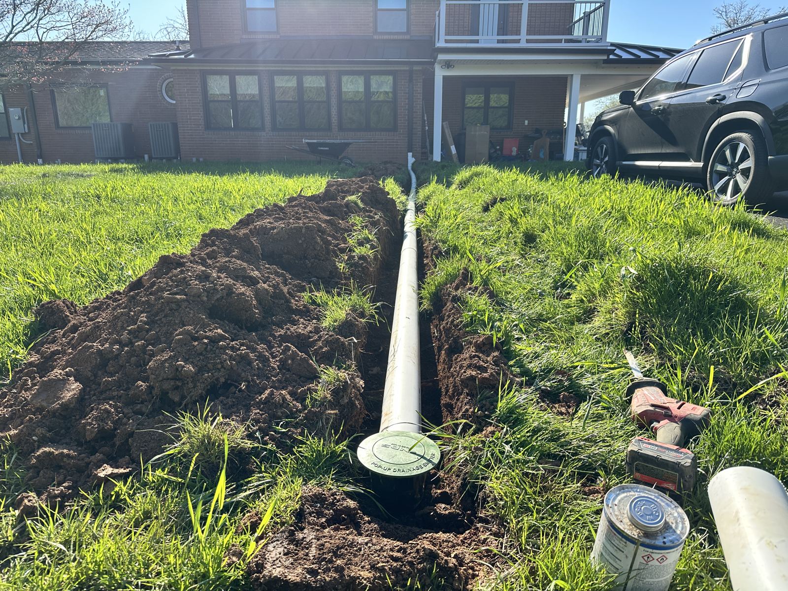 Yard drainage solution installed in Maryland