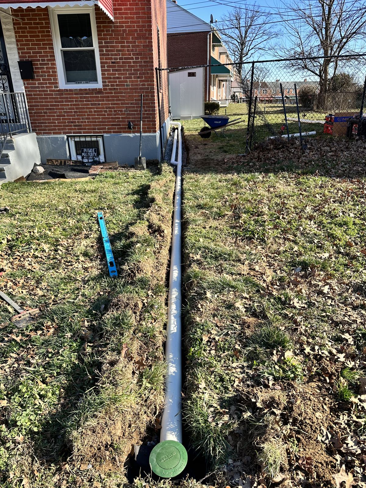 Yard drainage solution installed in Maryland
