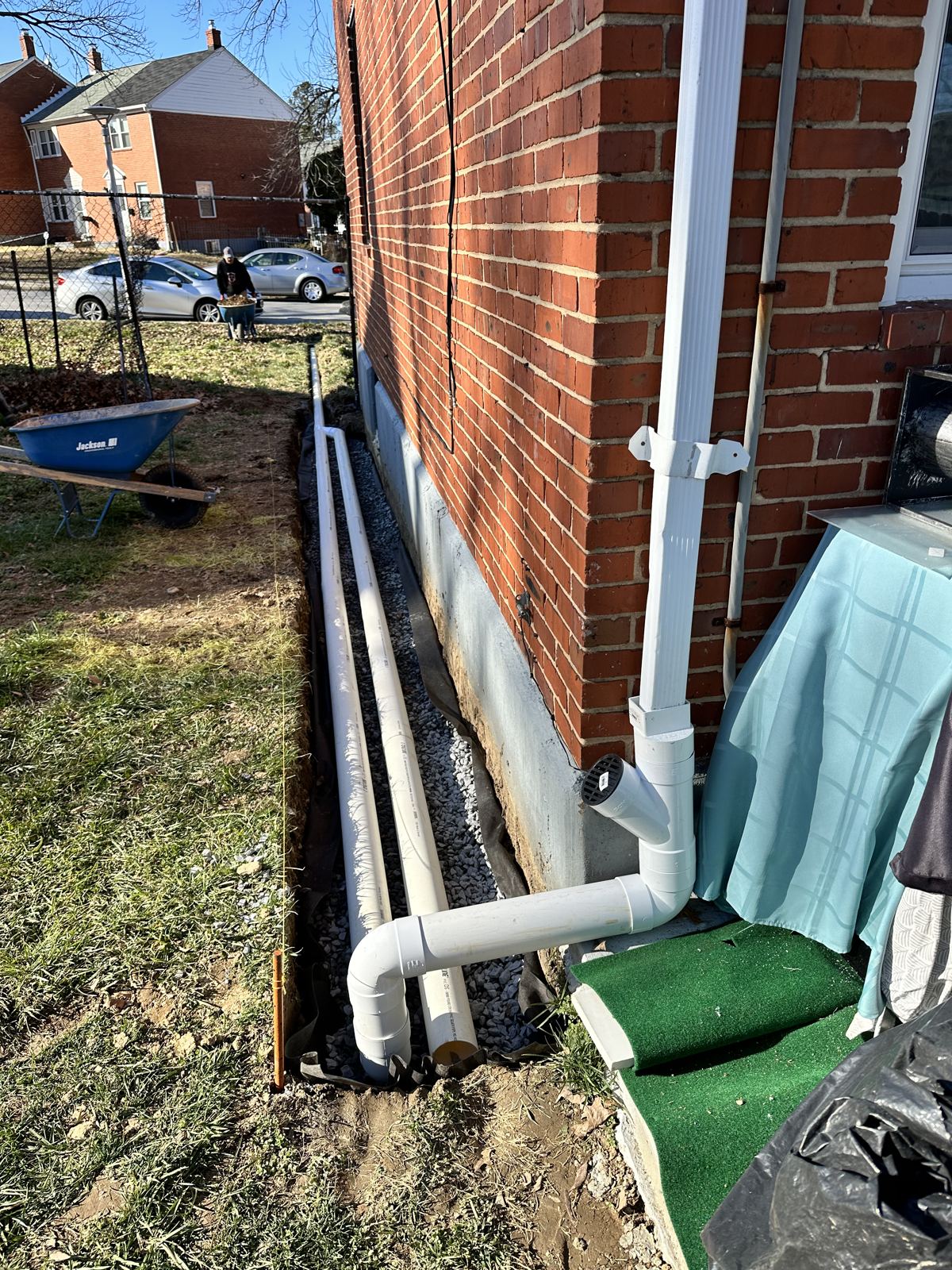 Yard drainage solution installed in Maryland